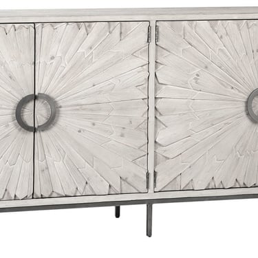 Reclaimed Pine Light Sideboard Cabinet with Iron Base by Terra Nova Furniture Los Angeles 