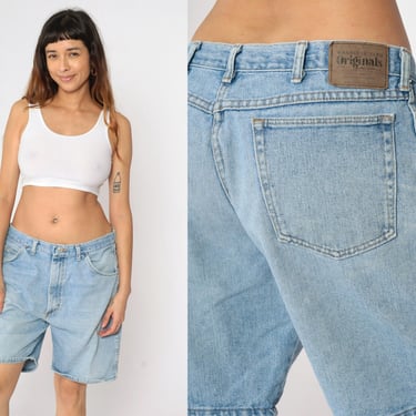 90s Wrangler Denim Shorts High Waisted Blue Jean Shorts Retro Relaxed Boyfriend Shorts High Rise Normcore Baggy Vintage 1990s Men's 36 