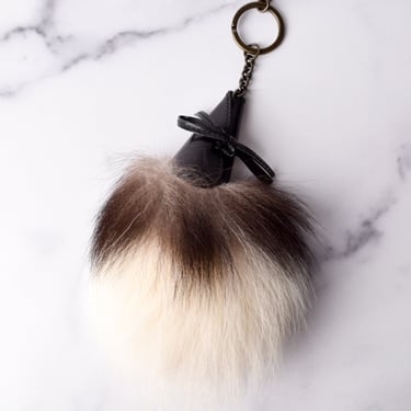 Alexander McQueen Vintage 2007 Fox Tail Leather Oversized Key Ring