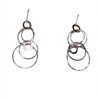 Ippolita - 925 Sterling Silver Hammered Jet Set Earrings