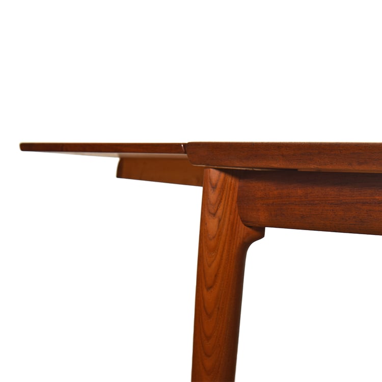 Grete Jalk 48&#8243; Tapered Top Danish Modern Teak Expanding Dining Table