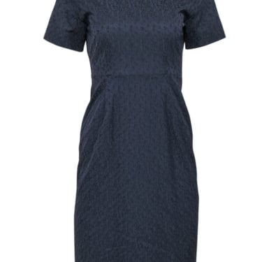 M.M. LaFleur - Navy Vine Jacquard Short Sleeve Dress Sz 0
