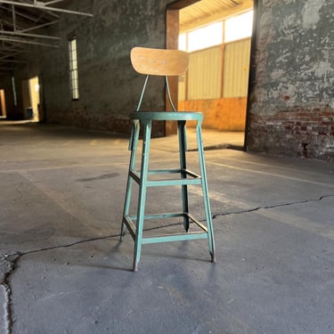 Vintage Metal Hallowell Industrial Stool Seating 