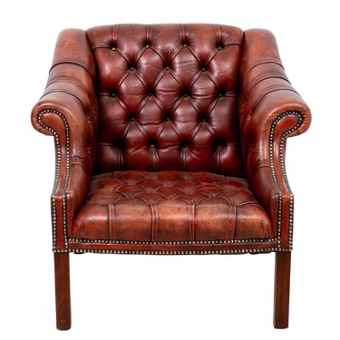 Tufted Leather Library Chair