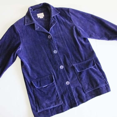 90s Corduroy Shirt Jacket M L - Vintage Purple Corduroy Button Up - Cord Shirt - Baggy Oversized Corduroy Jacket 