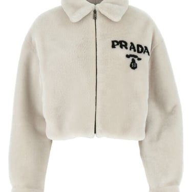 Prada Woman Chalk Fur Coat