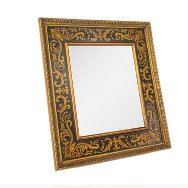 Gold Stenciled Frame Mirror 
