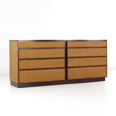 Directional Mid Century Cane Panel 8 Drawer Lowboy Dresser - mcm 