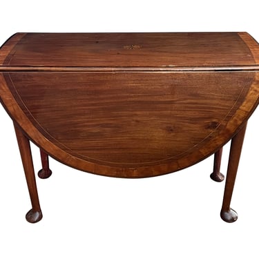 English George II Solid Mahogany Drop Leaf Swing-leg Table