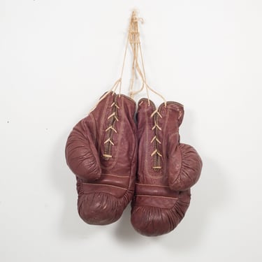 Pair of Vintage Horse Hair and Leather Boxing Gloves c.1940