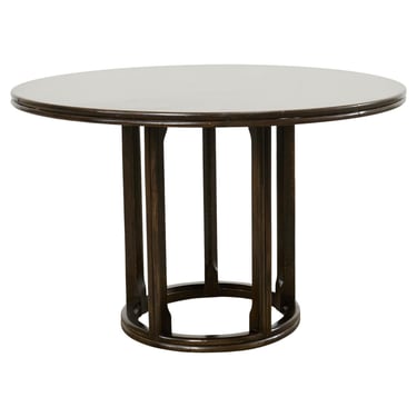 McGuire Midcentury Organic Modern Round Oak Rattan Dining Table