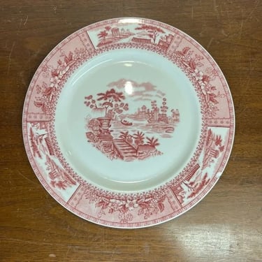 Vintage Syracuse China Red Transferware Dinner Plate Restaurant China 