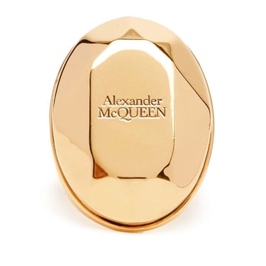 Alexander Mcqueen Women Stone Logo Ring