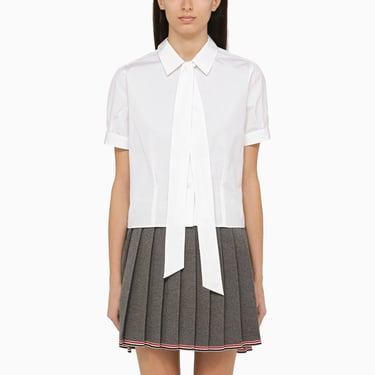 Thom Browne White Cotton Shirt With Bow Women
