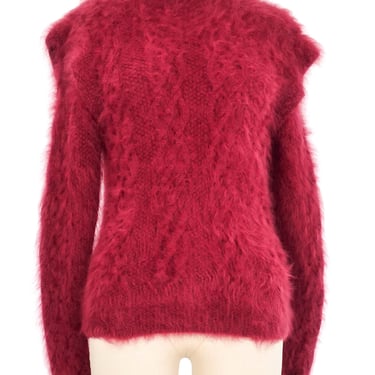 Raspberry Angora Knit Sweater