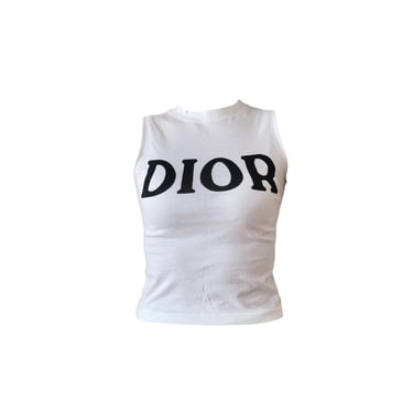 Dior White Logo Tank Top