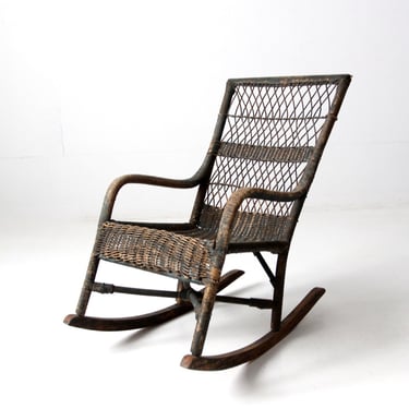 antique wicker rocking chair 