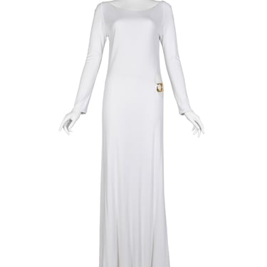 Gucci by Tom Ford Vintage AW 1996 Legendary White Jersey & Mariner Link Cutout Gown