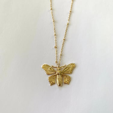 14k Gold Plated Butterfly Necklace