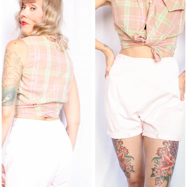 1950s Pink Corduroy Cotton Shorts - 27w 