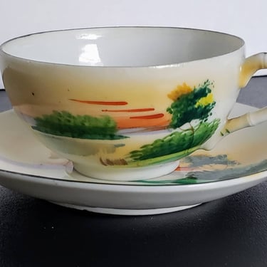 Vintage Japanese Porcelain Tea cup and Saucer 