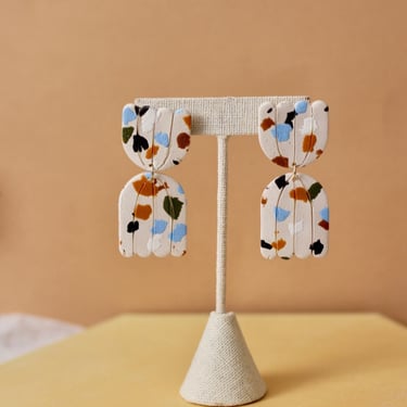 Terrazzo Statement Earrings / Polymer Clay Contemporary Modern Style 