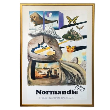 Surrealist &quot;Normandie&quot; Lithograph Poster by Salvador Dalí, 1969
