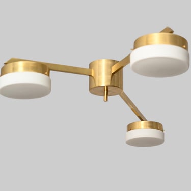 Elegant 3 arms Brass and Glass Ceiling Light 