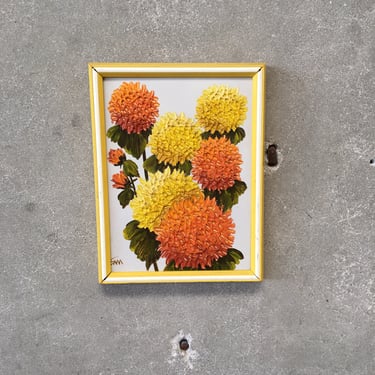 Framed Dahlia Painting - Signed by Artist &quot;SAM&quot;