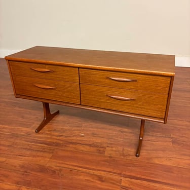 Vintage Mid-Century Teak Trestle Base Dresser