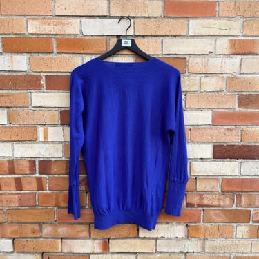 stella mccartney blue merino wool sweater / osfm one size fits most 