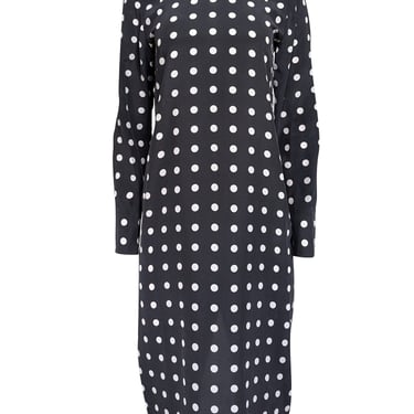 Equipment - Black w/ Cream Polka Dot Print Silk Dress Sz S