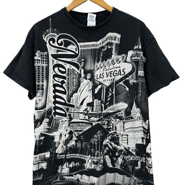 Vintage 2000s Las Vegas Print All Over Megaprint T-Shirt Fits Medium