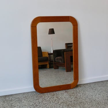 Vintage Danish Teak Wall Mounted Mirror 