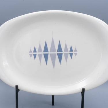 Iroquois Impromptu by Ben Seibel Pyramids 11" Oval Serving Platter | Vintage Mid Century Modern Dinnerware Serveware 