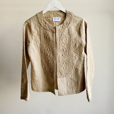 Sandstone Embroidered Silk Jacket