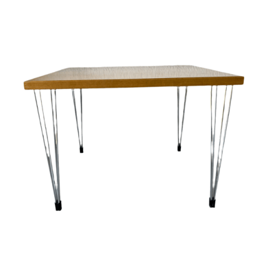 Danish Style Pin Leg Side Table Light Wood