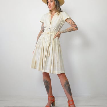 1950's Vanilla Eyelet Lace Dress