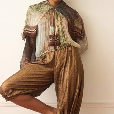 Y2K Jean Paul Gaultier Femme Silk Chiffon Lace Trimmed Blouse 