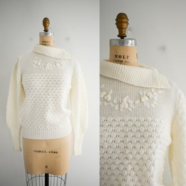 1970s Cream Bobble Sweater 