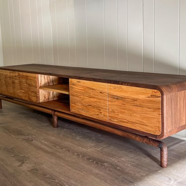 Modern Media Console (Pictured in Walnut and Ambrosia Maple) 