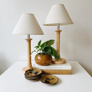 Pair of Lamps with Botanical Shades
