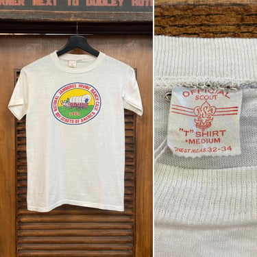 Vintage 1950’s Dated 1953 Boy Scouts BSA National Jamboree Camp Ranch T-Shirt, 50’s Tube Tee, 50’s Tee Shirt, Vintage Clothing 