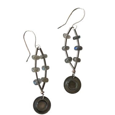 Jadewater | Labradorite lassos with silver chain earrings