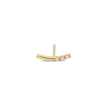 Balance curved bar earring, 14K yellow gold