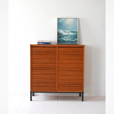 1970s Swedish Teak Roll-Top Filing Cabinet with Office Drawers 