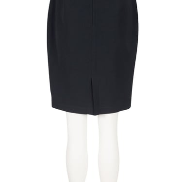 Thierry Mugler 1990s Vintage Black Gabardine High-Waisted Pencil Skirt Sz XS 