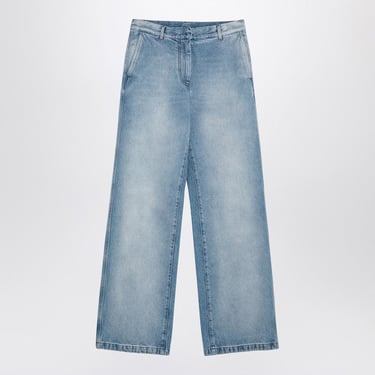 Dries Van Noten Light Blue Washed Denim Jeans Women