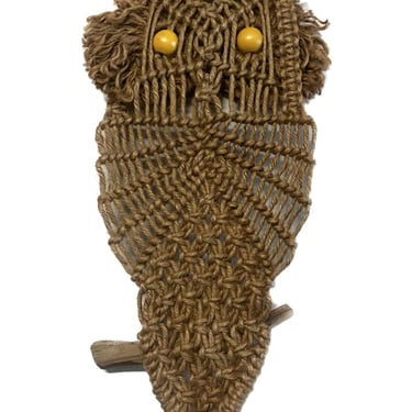 Vintage Large Macrame Owl, Retro Owl, Tweed Macrame Owl, Wall Hanging, Home Decor, 70s Macrame, Owl Lovers, Retro Macrame Wall Decor 