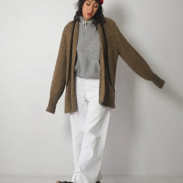 Tan Boucle Knit Cardigan